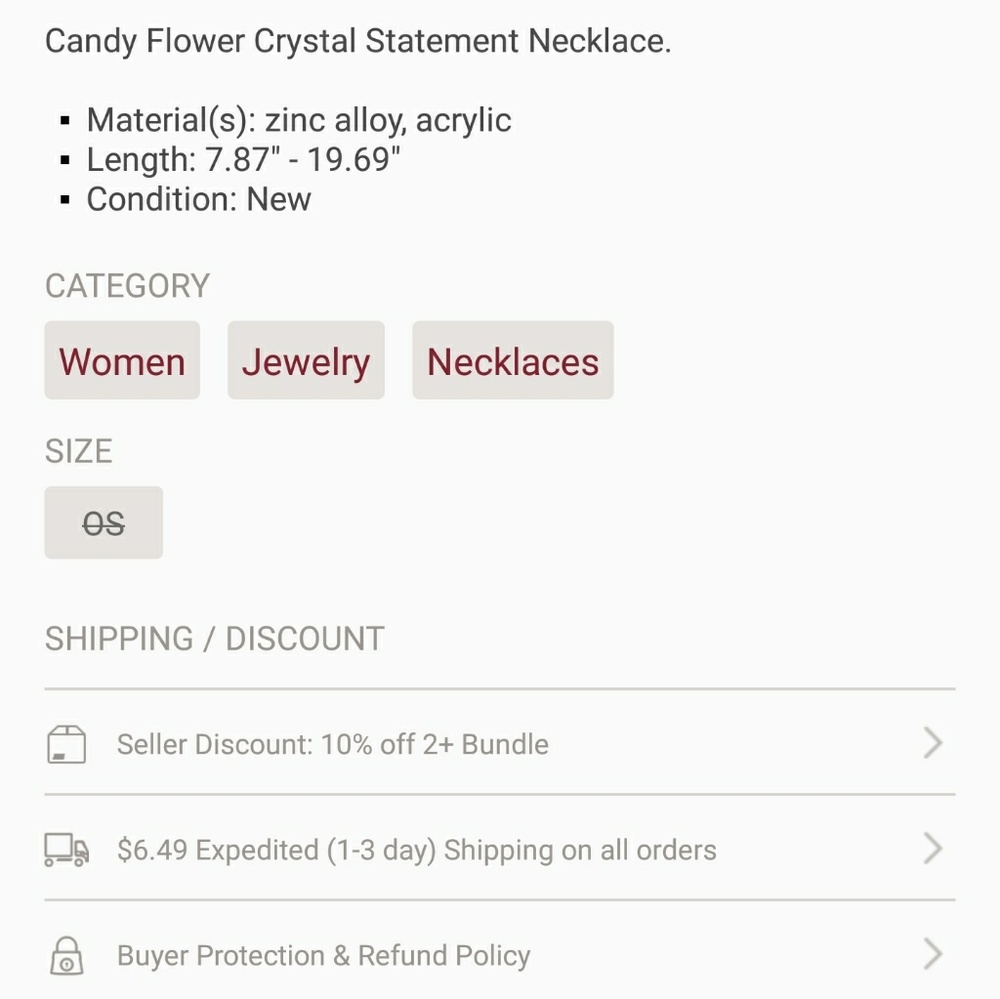 💥💥LAST DROP NWOT Statement necklace! - Picture 4 of 8